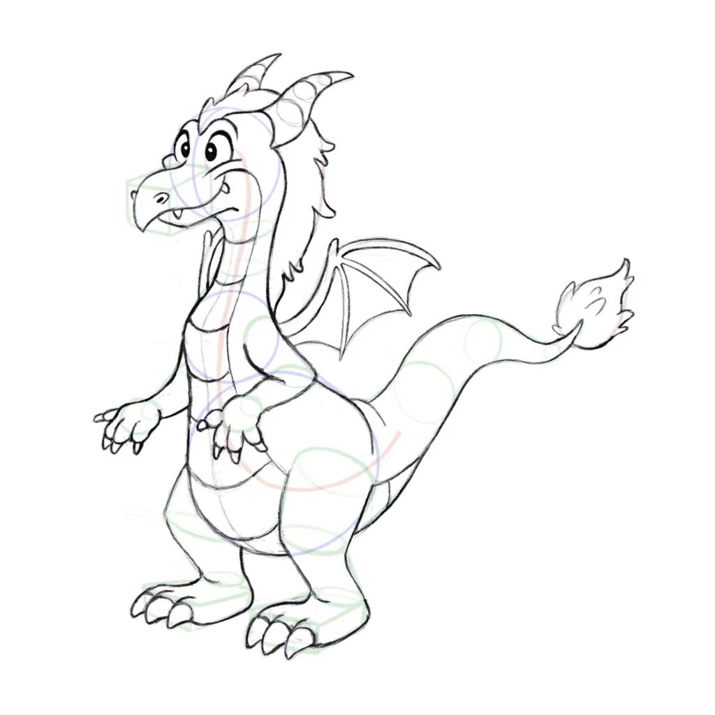 dragon cartoon tutoriel - étape 5