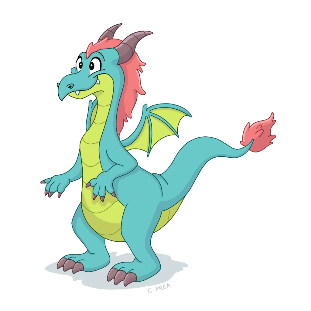dragon cartoon tutoriel - aperçu du final