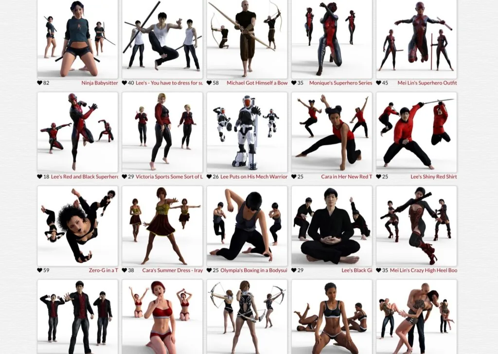 Poses sur figurosity (images du site)